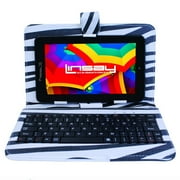 Restored LINSAY F7XHDBLKZEBRA 7" 1280x800 IPS Touchscreen Tablet and Zebra Style Keyboard (Refurbished)