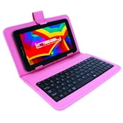 Restored LINSAY , Quad Core, 8GB Android 4.4 Kit Kat with Pink Leather Keyboard Dual Cam (Refurbished)
