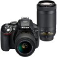 Restored Nikon D5300 Digital SLR Camera Dual Lens Kit (Refurbished