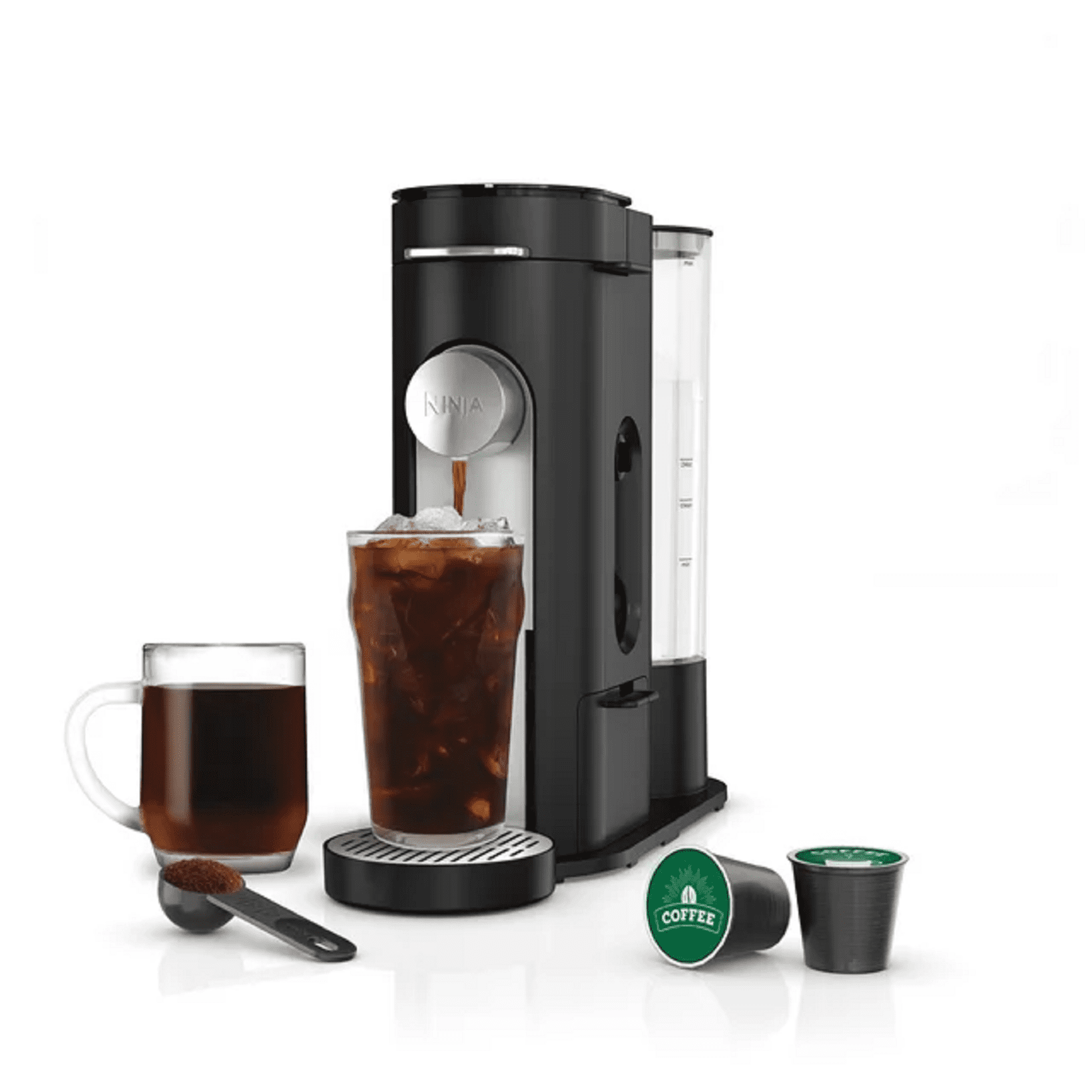 Refurbished Ninja PB040 Pods & Grounds SingleServe Coffee Maker, Black