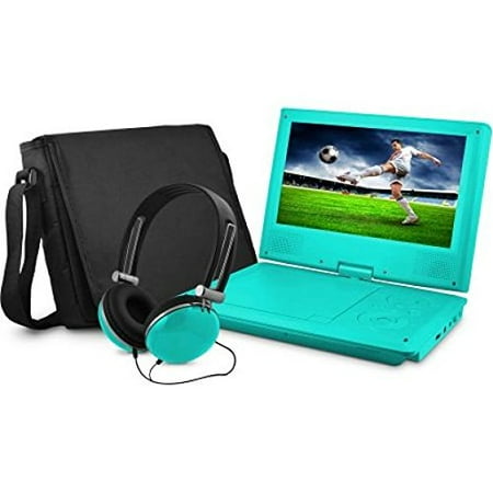 Restored ONN ONB15AV214E 9" Portable DVD Player with Matching Headphones and Bag-Teal (Refurbished)