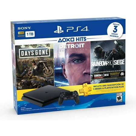 Restored Playstation Sony Playstation 4 1TB Bundle with 3 Games plus PS (Refurbished)