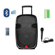 Restored Ridgeway QS-1255 Pro 12" Party DJ Karaoke Portable BT Speaker with LED Lights (Refurbished)