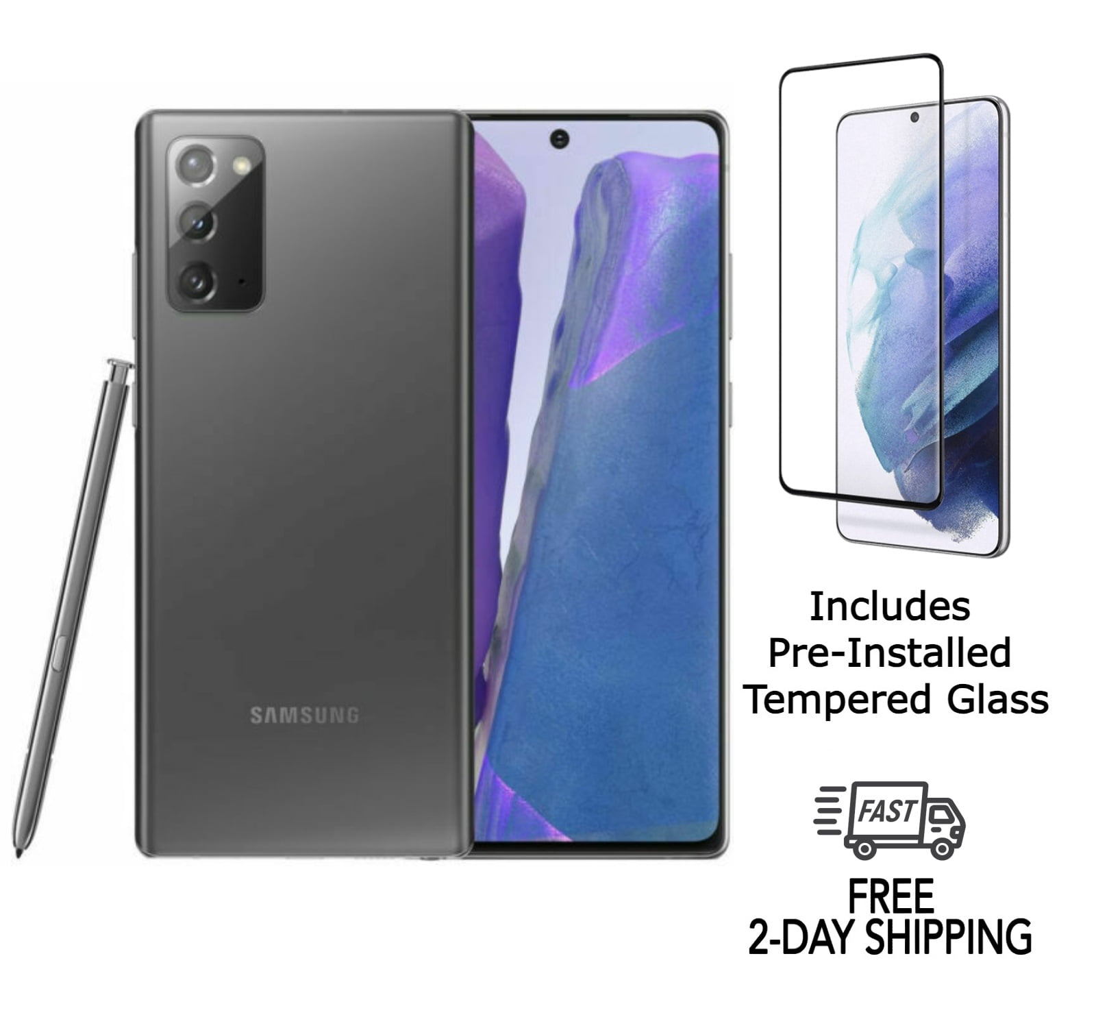Restored Samsung Galaxy Note 20 5G N981U (Fully Unlocked) 128GB Mystic Gray with Screen Protector (Refurbished)