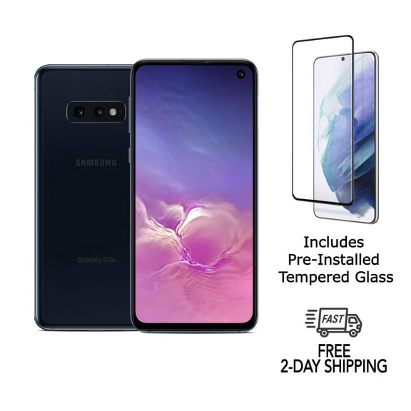 Restored Samsung Galaxy S10e G970U (Fully Unlocked) 128GB Prism Black with Screen Protector (Refurbished)