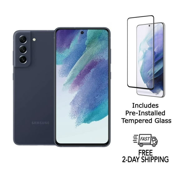 Refurbished Samsung Galaxy S21 FE 5G G990U (Fully Unlocked) 128GB Navy Blue with Screen Protector