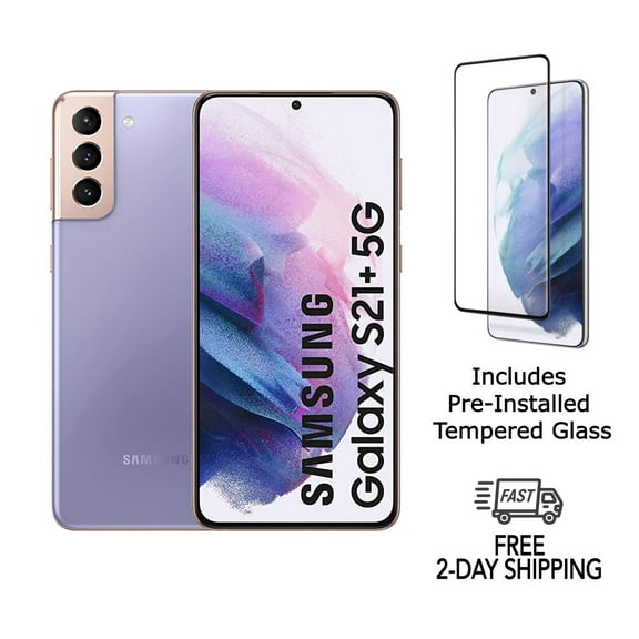 Restored Samsung Galaxy S21 Plus 5G G996U (Fully Unlocked) 128GB Phantom Violet with Screen Protector (Refurbished)