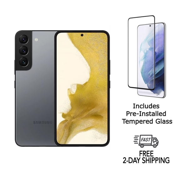 Samsung Galaxy S22 5G S901U (Fully Unlocked) 128GB Graphite with Screen Protector