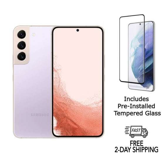 Refurbished Samsung Galaxy S22 5G S901U (Fully Unlocked) 256GB Violet with Screen Protector