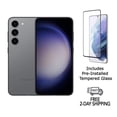 thumbnail image 1 of Refurbished Samsung Galaxy S23 5G S911U (Fully Unlocked) 256GB Graphite with Screen Protector, 1 of 4
