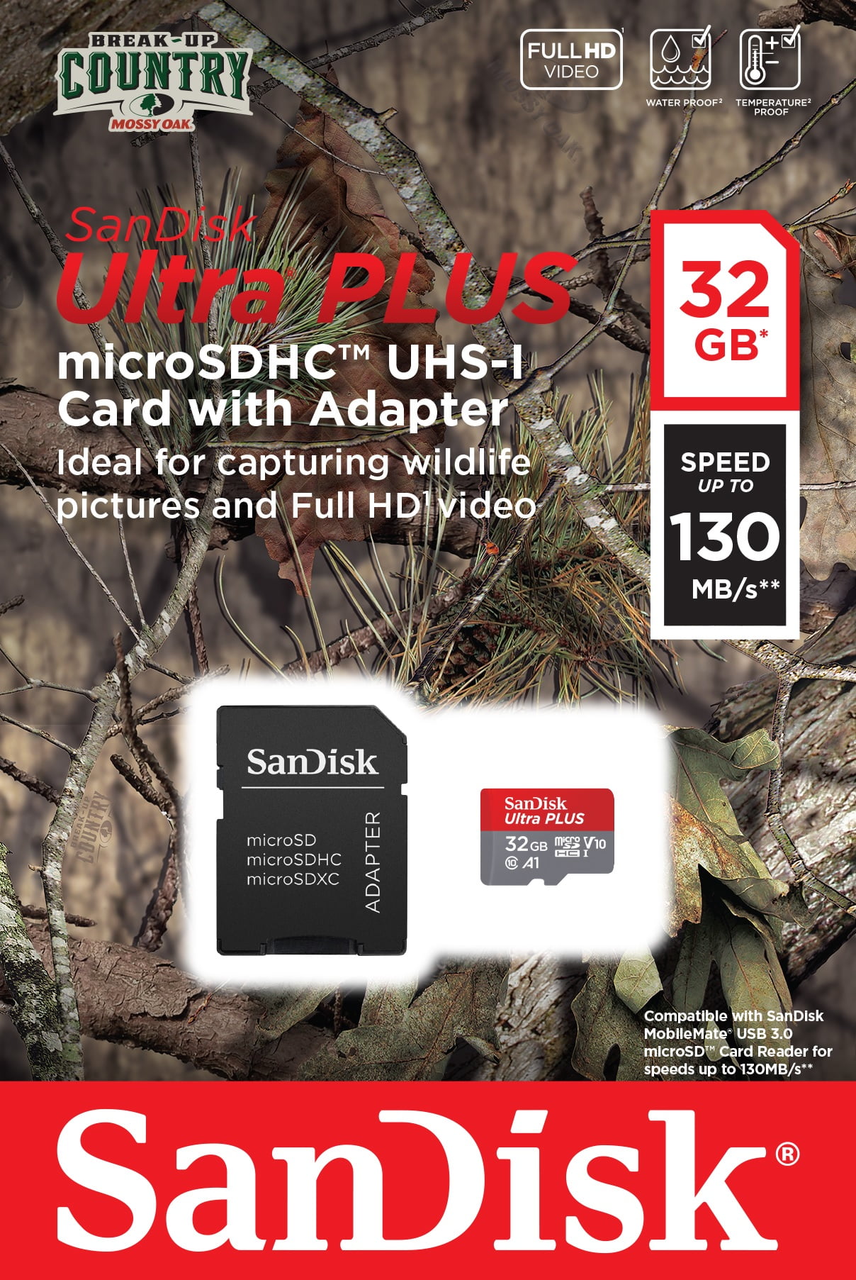 Refurbished SanDisk Sdsqub3032gawpwa Ultra Plus Microsdhc UHSI Card