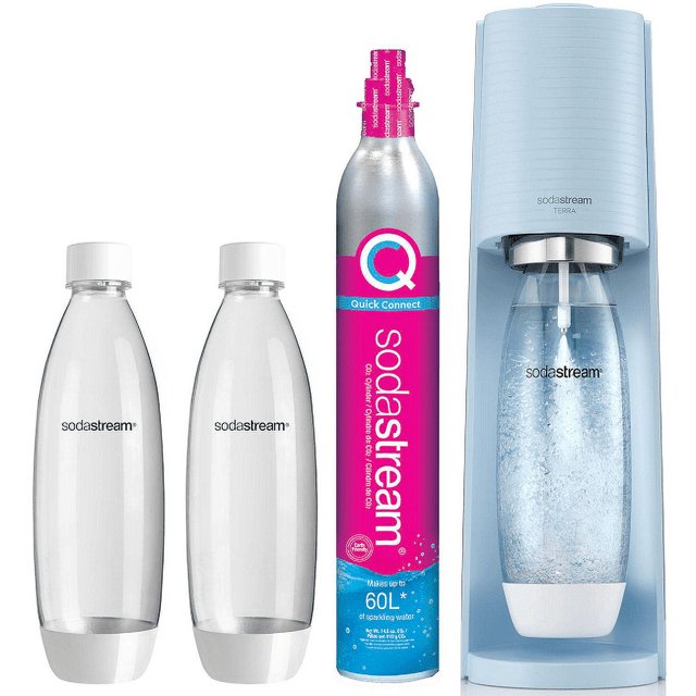 Refurbished SodaStream Blue Terra Sparkling Water Maker Bundle