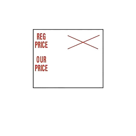 SSWBasics Reg Price/Our Price SSW 2-Line Pricing Gun Sales Labels 3/4"H x 3/4"W- 1000