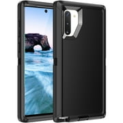 RegSun for Galaxy Note 10 Case,Shockproof 3-Layer Full Body Protection [Without Screen Protector] Rugged Heavy Duty High Impact Hard Cover Case for Samsung Galaxy Note 10,Black