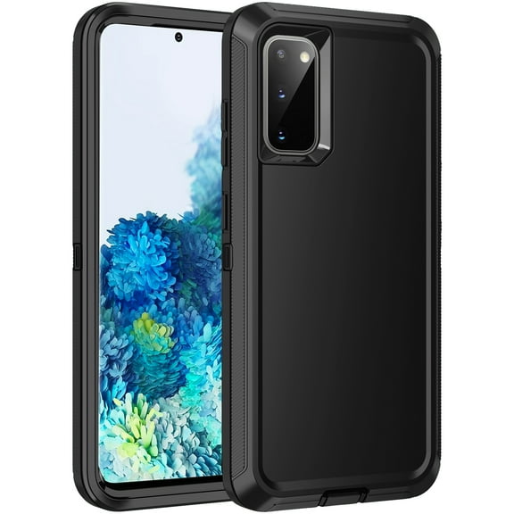 RegSun for Galaxy S20 Case,Shockproof 3-Layer Full Body Protection [Without Screen Protector] Rugged Heavy Duty High Impact Hard Cover Case for Samsung Galaxy S20 6.2",Black