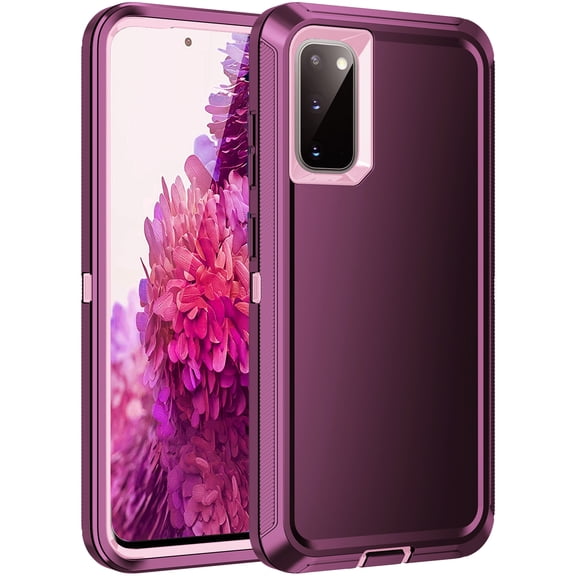 RegSun for Galaxy S20 FE Case,Shockproof 3-Layer Full Body Protection [Without Screen Protector] Rugged Heavy Duty High Impact Hard Cover Case for Samsung Galaxy S20 FE,Purple/Pink