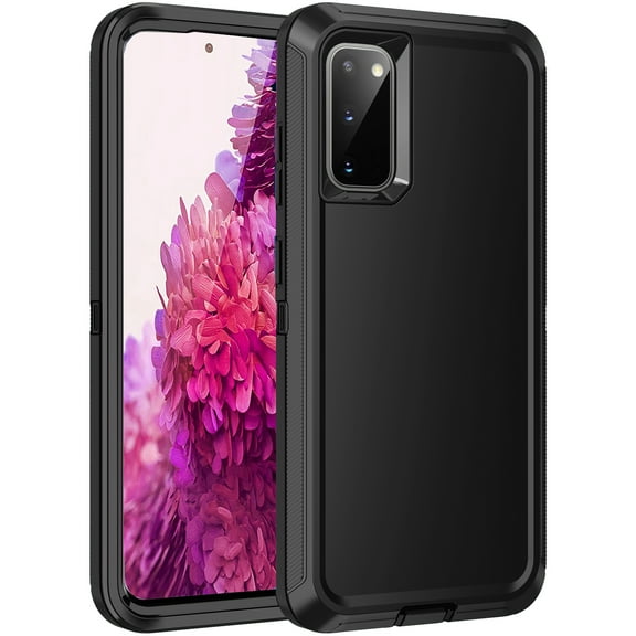 RegSun for Galaxy S20 FE Case,Shockproof 3-Layer Full Body Protection [Without Screen Protector] Rugged Heavy Duty High Impact Hard Cover Case for Samsung Galaxy S20 FE,Black