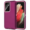thumbnail image 1 of RegSun for Galaxy S21 Ultra Case,Shockproof 3-Layer Full Body Protection [Without Screen Protector] Rugged Heavy Duty High Impact Hard Cover Case for Samsung Galaxy S21 Ultra,Purple/Pink, 1 of 7