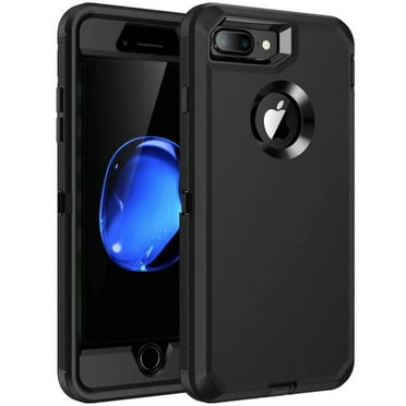 RegSun for iPhone 8 plus,iPhone 7 plus Case,Built-in Screen Protector, Shockproof 3-Layer Full Body Protection Rugged Heavy Duty Hard Cover Case for iPhone 8 /7  5.5 inch,Black
