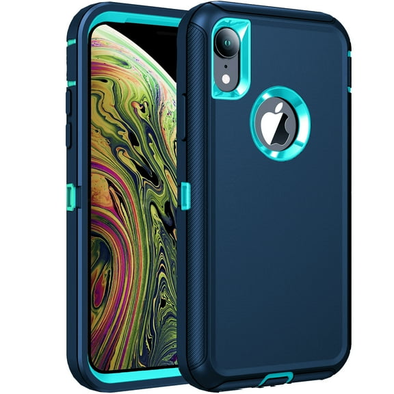 RegSun for iPhone X/XS Case,Shockproof 3-Layer Full Body Protection [Without Screen Protector] Rugged Heavy Duty High Impact Hard Cover Case for Apple iPhone X/XS,Turquoise