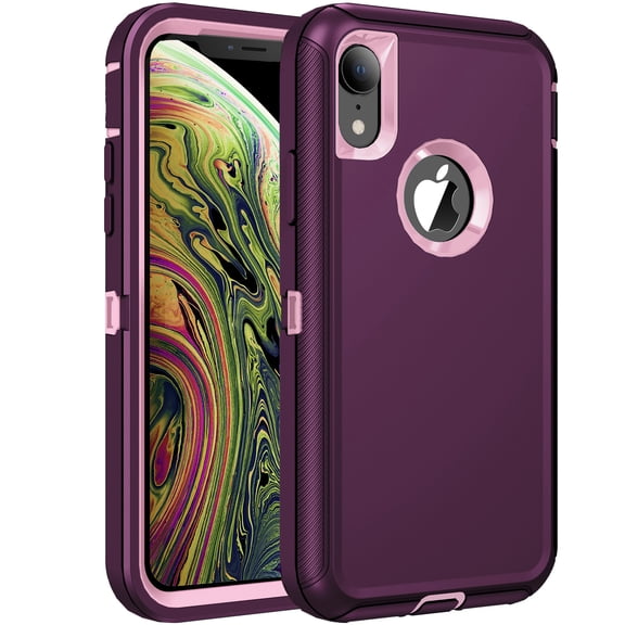 RegSun for iPhone X/XS Case,Shockproof 3-Layer Full Body Protection [Without Screen Protector] Rugged Heavy Duty High Impact Hard Cover Case for Apple iPhone X/XS,Pink/Black