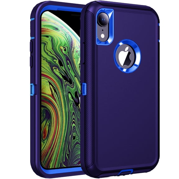 RegSun for iPhone X/XS Case,Shockproof 3-Layer Full Body Protection [Without Screen Protector] Rugged Heavy Duty High Impact Hard Cover Case for Apple iPhone X/XS,Dark Blue