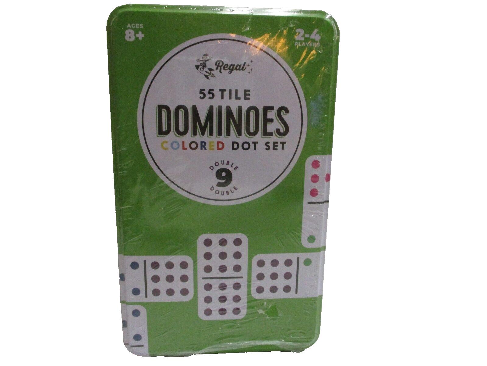 Regal 55 Tile Dominoes Color Dot Set Double 9