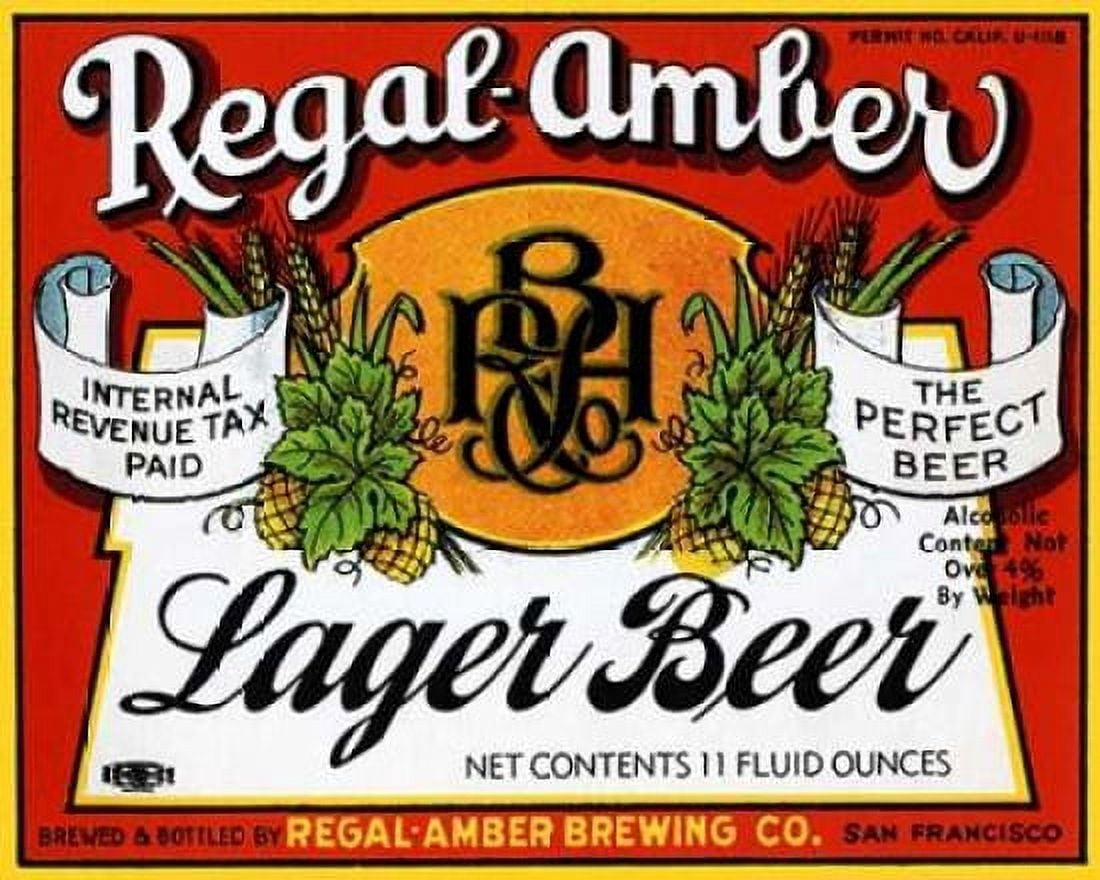 Regal-Amber Lager Beer Canvas Art - Vintage Booze Labels (24 x 30)
