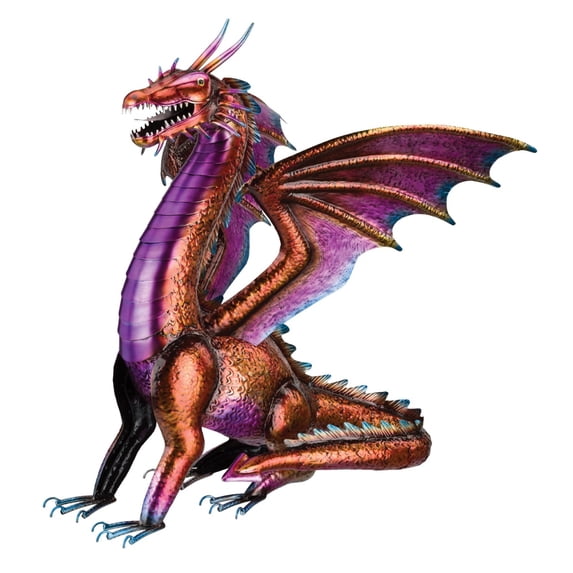 Regal Art & Gift Dragon Decor 30" - Red Metal 30.75" Mythical Figurine