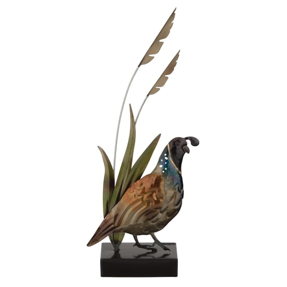 Regal Art & Gift Metallic Quail Decor 16.5" Bird Statue