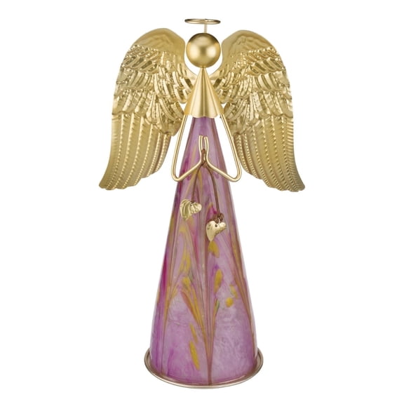 Regal Art & Gift Murano Angel LED Decor 13" - Purple Glass 12.25" Figurine Statue