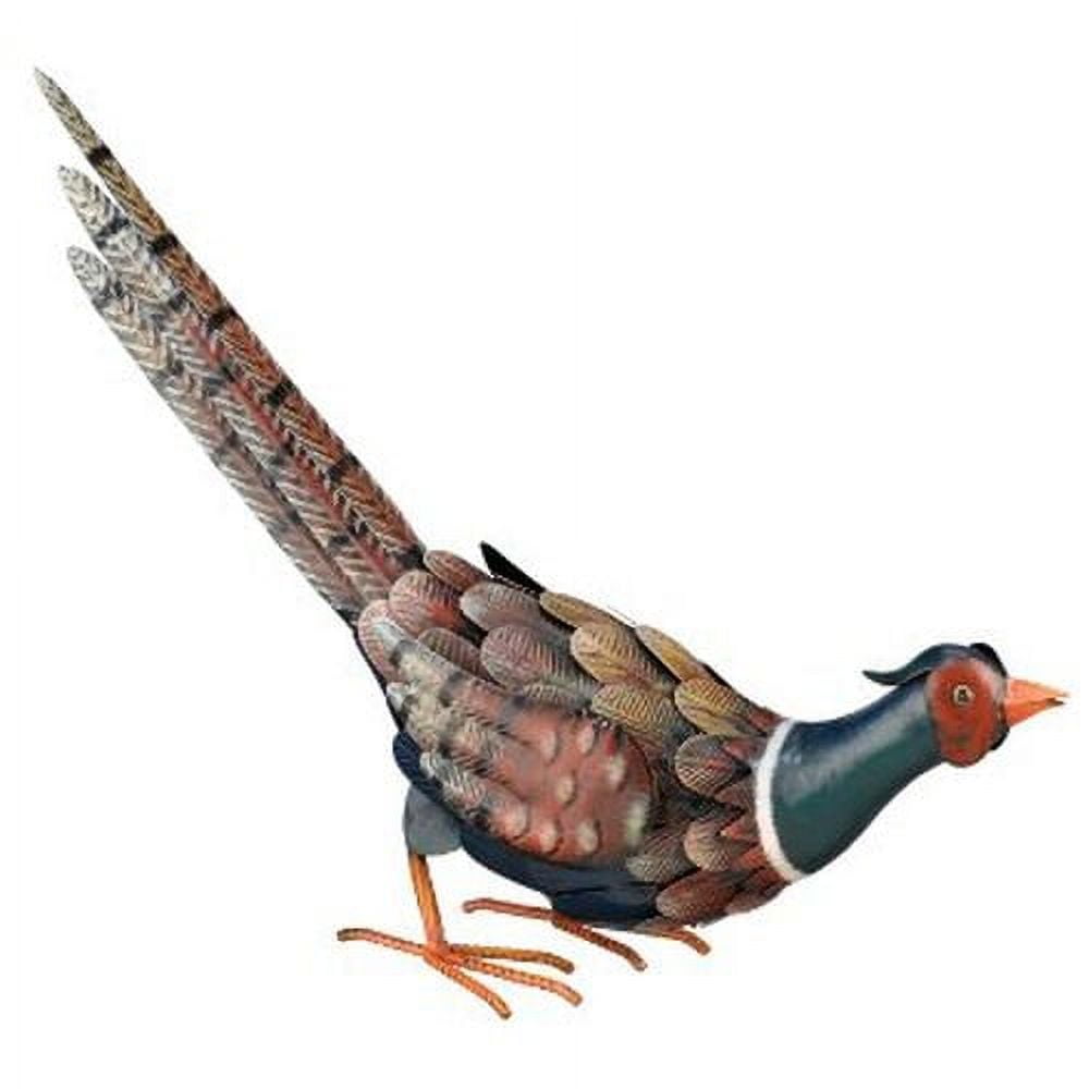 Hand-Painted Metal Pheasant Fall Decor, 24.5"