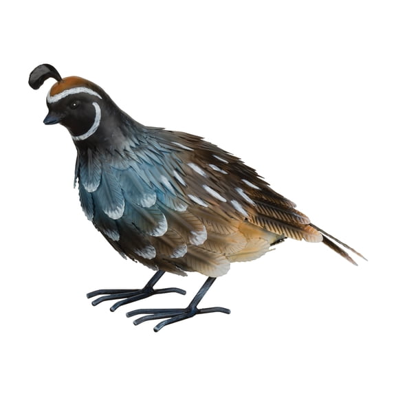 Regal Art & Gift Quail Male Decor Metal 7.75" Bird Statue