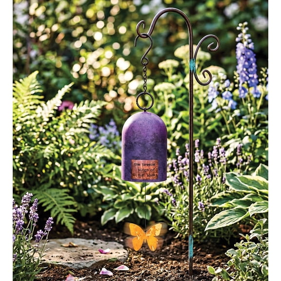 Regal Art & Gift Sentiment Wind Bell - Butterfly Steel 24" Garden Outdoor