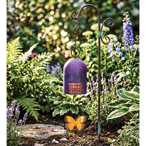 Regal Art & Gift Sentiment Wind Bell - Butterfly Steel 24" Garden Outdoor