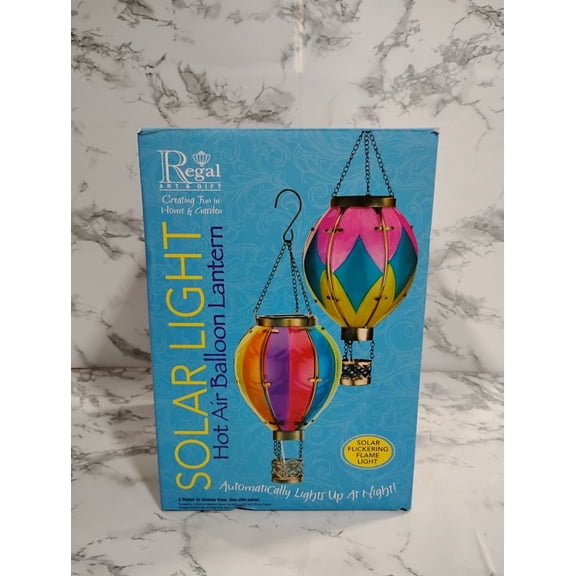 Regal Art & Gift Small Rainbow Hot Air Balloon Solar Lantern 12768