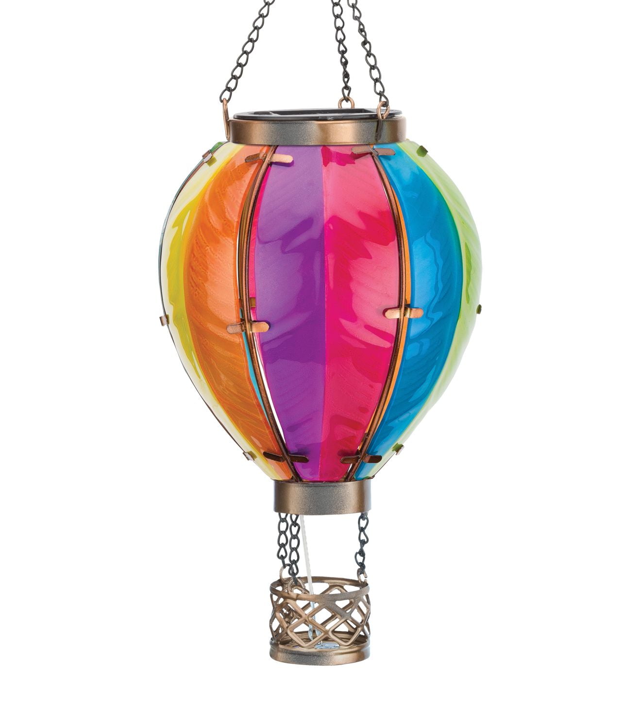 Rainbow Hot Air Balloon Outdoor Hanging Solar LED Lantern