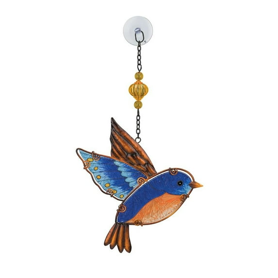 Home Decor Bluebird Sun Catcher Glass Hand Painted 11907
