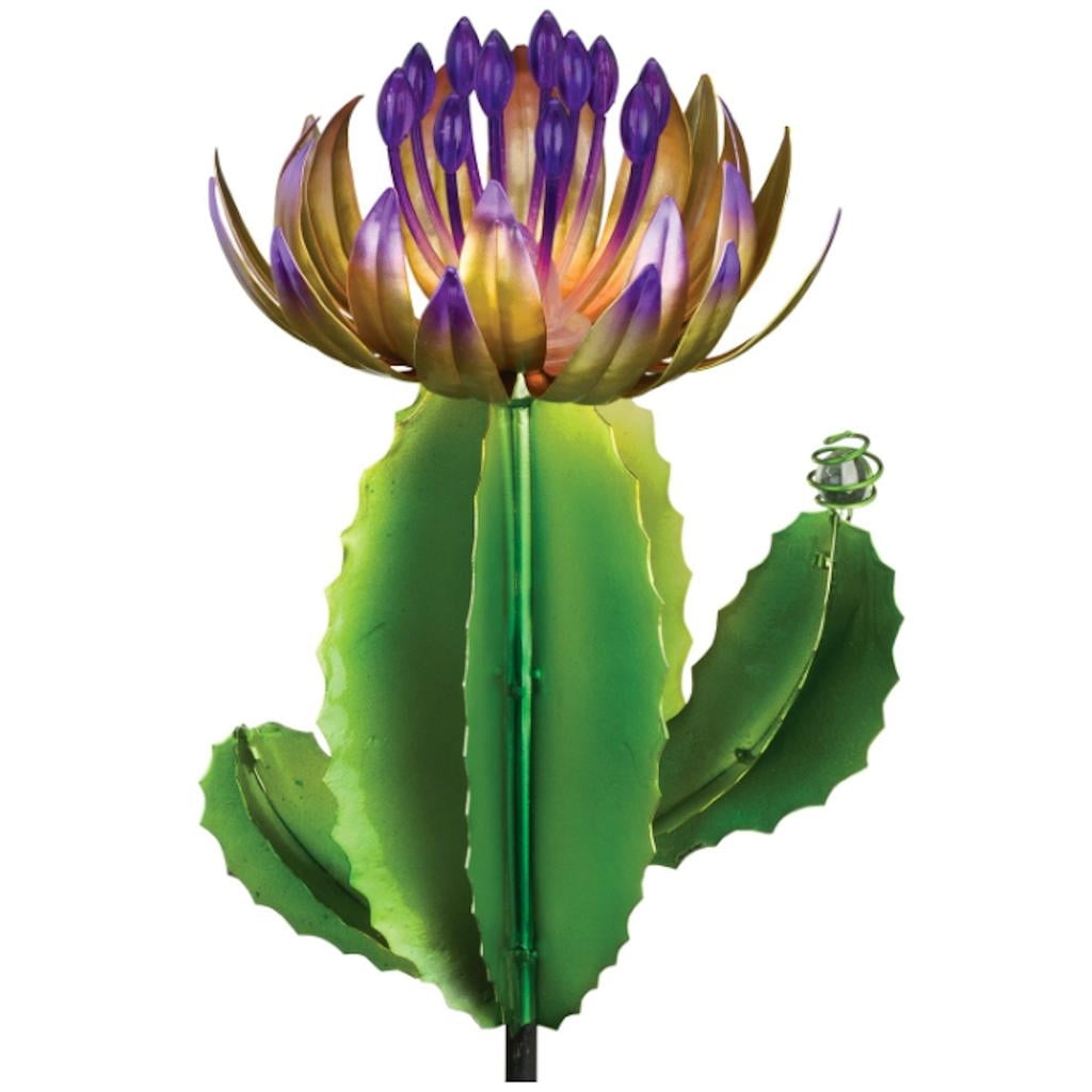 Regal Art  and  Gift 12498 - 35.5" Purple Barrel Cactus Garden Stake Solar LED Light