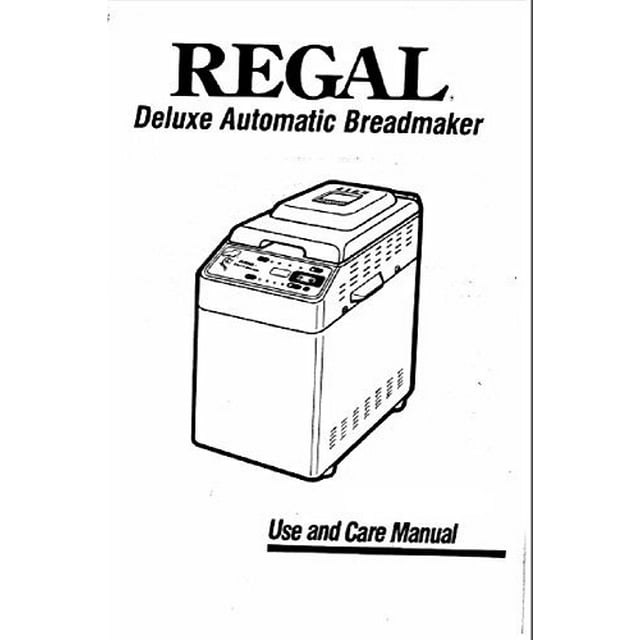 Regal Bread Machine Maker Instruction Manual Model K6744S REPRINT