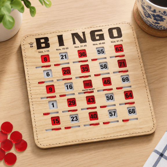 Regal Bulk Cards With Sliding Windows - Reusable Game For Adults Large Group 50 Pack Woodgrain