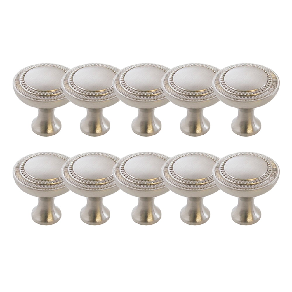 Brushed Nickel Round Cabinet Knob Set with Mounting Hardware