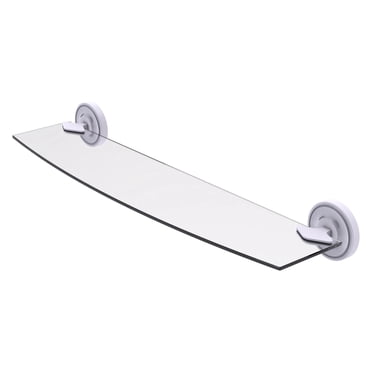 Allied Brass Prestige 24 Inch Glass Shelf - 1/4" Thick Tempered Glass, Solid Unlacquered Brass, Wall Mount