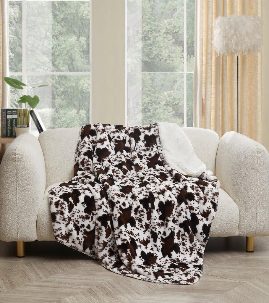 Regal Comfort Faux Fur Sherpa Throw Blanket 50 x70 Soft Plush Warm Fuzzy Oversized Twin Velvet Fleece Blanket for all Seasons Chestnut Rodeo Walmart