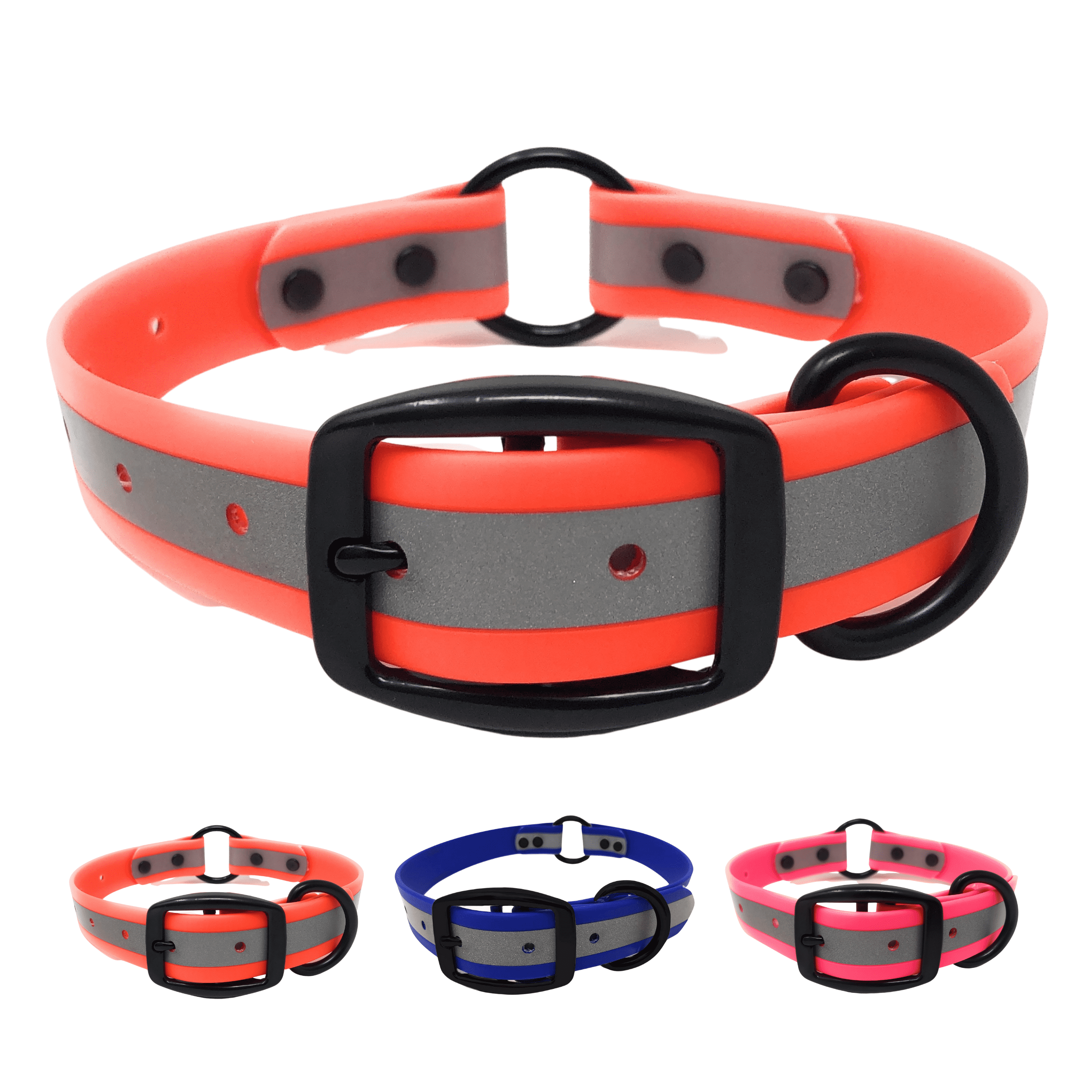 Mighty Paw Metal Buckle Dog Collar, All Metal Hardware, Lightweight Collar,  Reflective Stitching, Strong, Durable (Medium, Black)