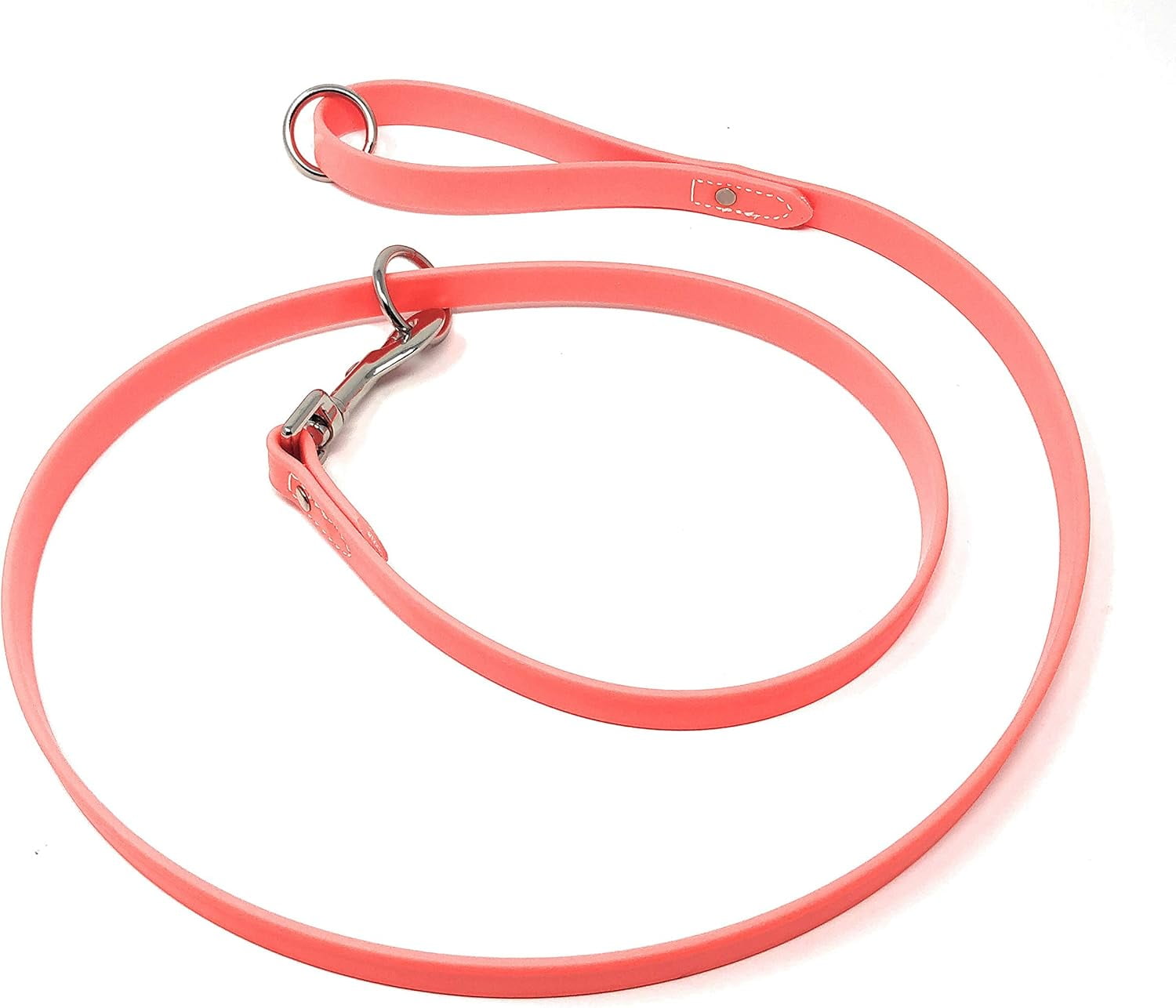 Regal Dog Products Waterproof Leash – 5 ft. Orange Dog Leash with Easy to Use Collar Hook, Lightweight, and Proof Training Pet Lead with vinyl-coated webbing for Small, Medium, Large, or XL Dogs