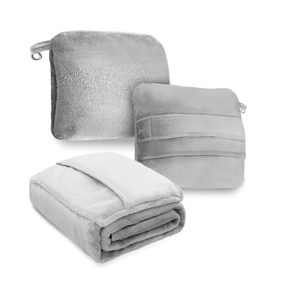 Regal Living 4 in 1 Cozy and Practical Travel Throw, Gray, 45 x 60