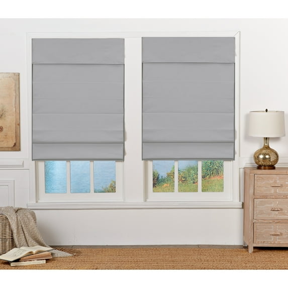 Regal Estate 72-inch Light Grey Insulating Cordless Roman Shade 60 - 69 Inches 65 inches wide x 72 inches long