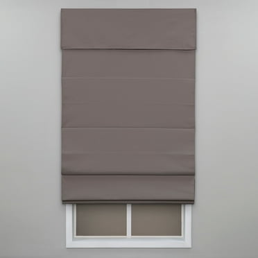 Regal Estate Classic Cordless Room Darkening/Energy Efficient Fabric Roman Shade, Gray, 23W x 64L