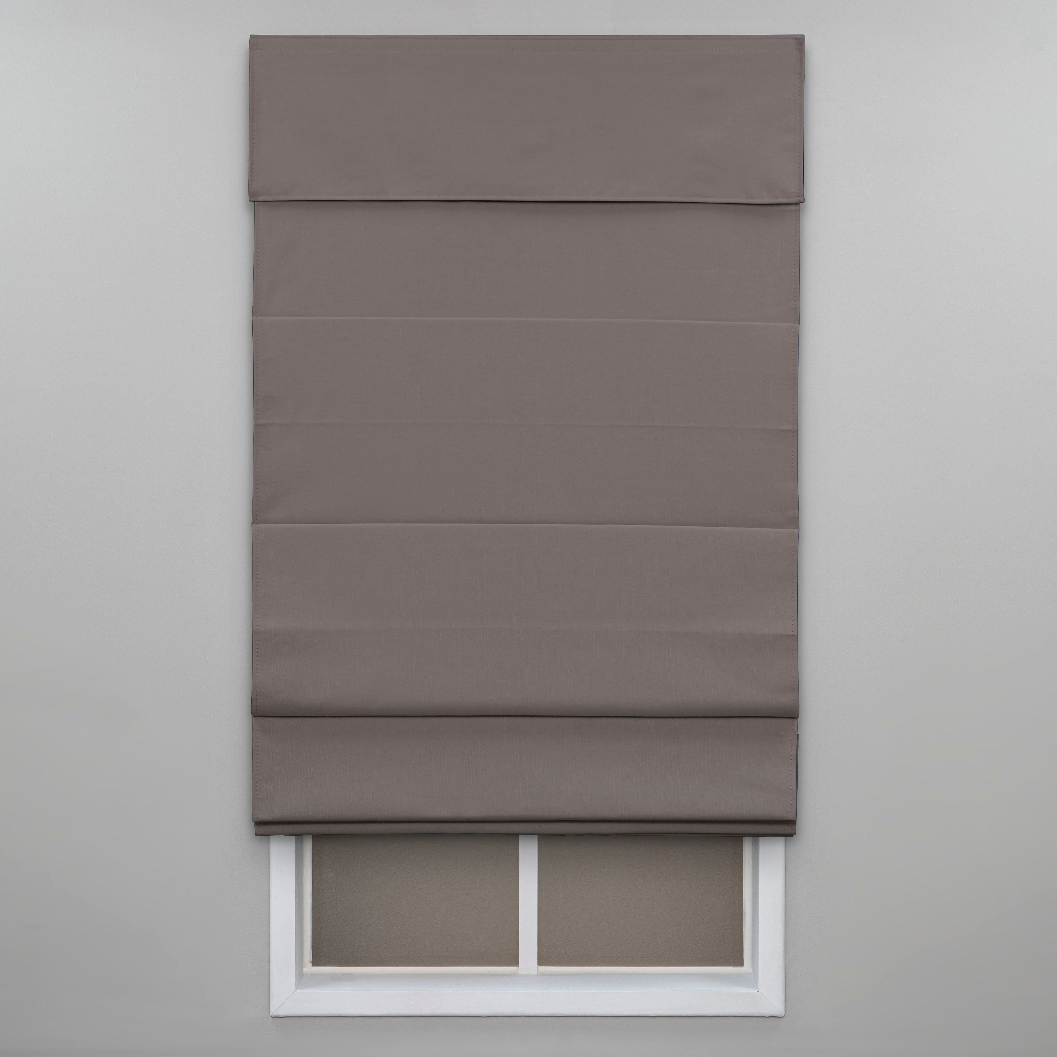 Regal Living Classic Cordless Room Darkening Roman Shade, Gray, 35W x 64L